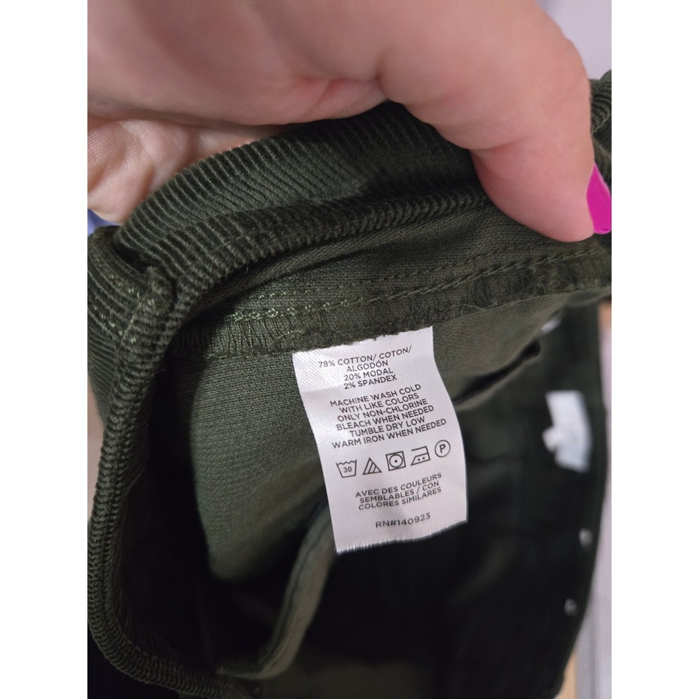 LOFT The Palmer Wide Leg Corduroy Pants Olive Green Women Size 10 High Rise - Picture 6 of 6